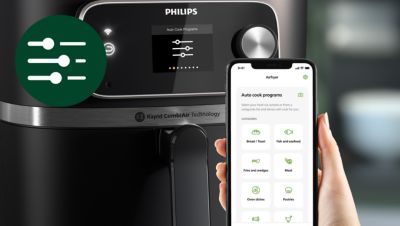 Фритюрница Philips Rapid CombiAir XXL 8,3 л 22-в-1, Wi-Fi HD9875/90 11 Automātiskās gatavošanas programmas