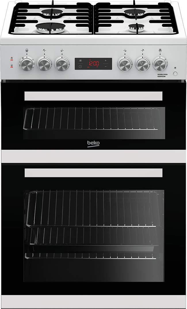 Buy Beko KDG653S 60cm Double Oven Gas Cooker Silver Freestanding