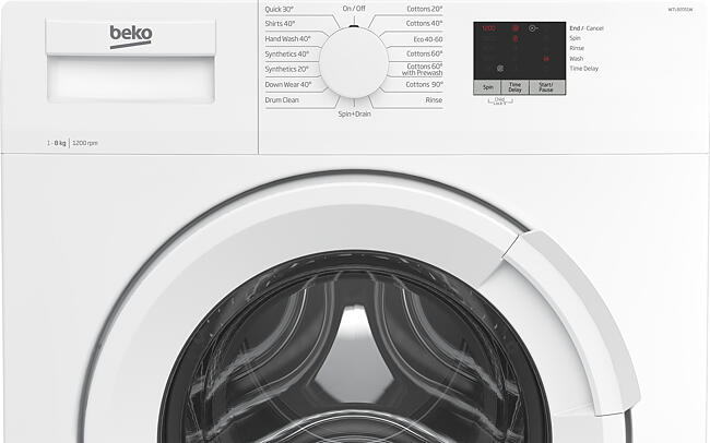 beko wtl82051b 8kg 1200 spin washing machine black