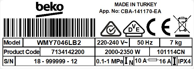 Beko Wmy7046lb2 7kg Front Load Washer Bi Rite