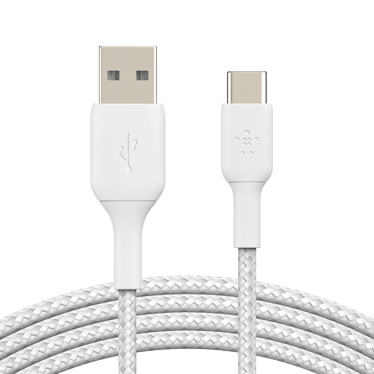 BOOST↑CHARGE™ Braided USB-C to USB-A Cable (1m / 3.3ft, White)
