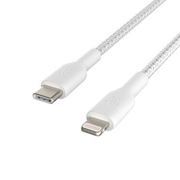 Belkin BoostUp Charge USB-C to Lightning Braided Cable 2m (White) - JB Hi-Fi