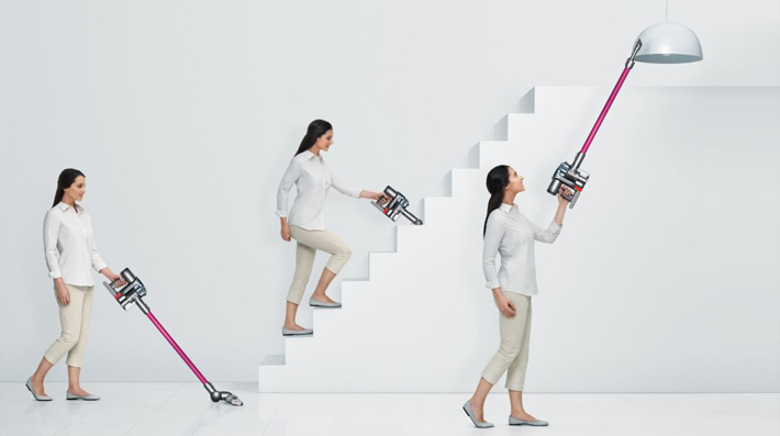 The Dyson DC44 Multi Floor cordless vacuum cleaner. Balanced for floor to ceiling cleaning. With detachable wand and tools for cleaning up top, down below and in-between.