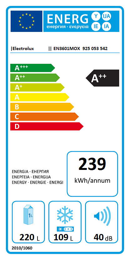 Combina frigorifica Electrolux EN3601MOX 337L A++ Full NoFrost ...