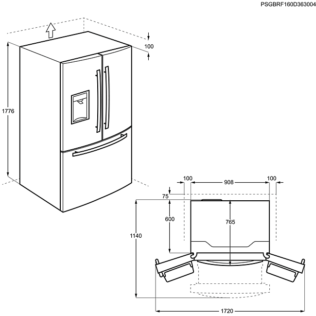 ELECTROLUX EN6086MOXRéfrigérateur multiportes536 L (417 + 119 L