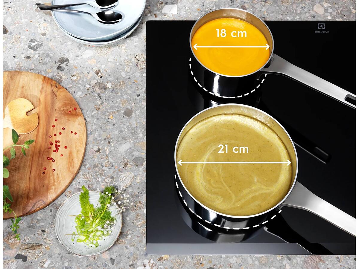 Les zones de cuisson Infinite s'adaptent à vos récipients.