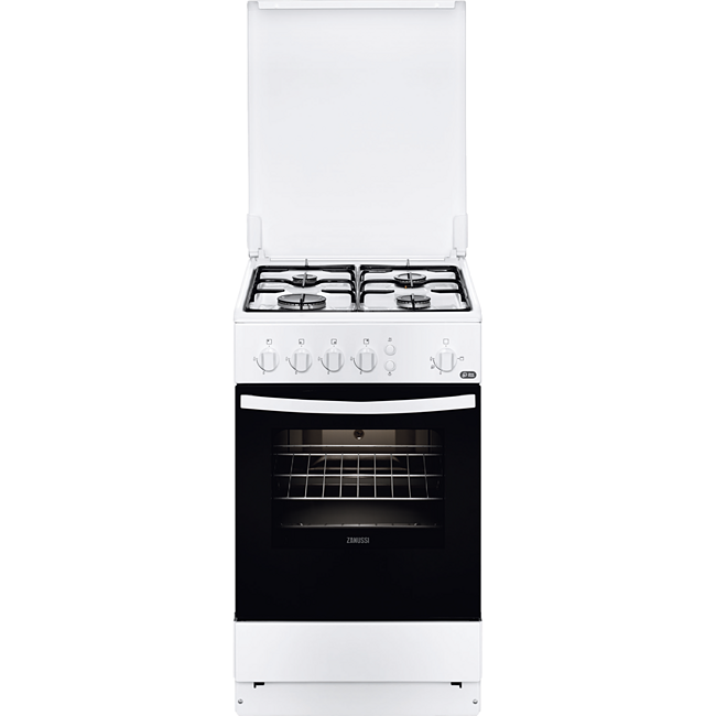 Zanussi Zcg510g1wa Cocina de gas blanca 86 x 50 cm con 4 quemadores y horno grill 62 l butanopropano 4f blanca4gashorgas