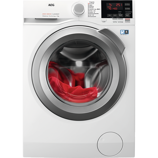 Lavadora Carga Frontal - AEG L6FBG944 Independiente Carga frontal 9kg 1400RPM A+++-20% Gris, Blanco lavadora