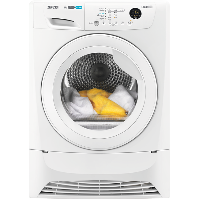 Secadora Bomba de calor - Zanussi ZDH8373W Independiente Carga frontal 8kg A+++ blanco