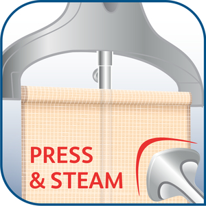 Exclusive and Patented Press & Steam, one-handed use