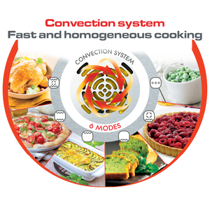 Convection oven which provides fast and even cooking.