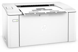 HP LaserJet Pro M102a, Right facing, with output