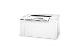 HP LaserJet Pro M102a, Left facing, with output
