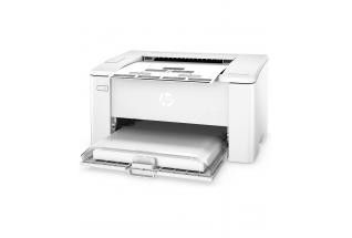 HP LaserJet Pro M102a, Left facing, Closed Dust Cover, with output
