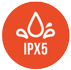 IPX5 water resistant