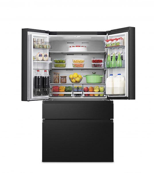 hisense pureflat rf749n4wff fridge freezer black stainless steel