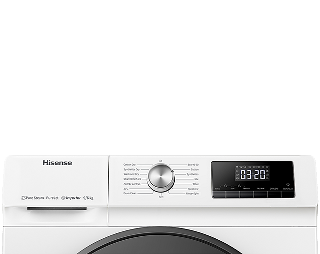 hisense qa series wdqa9014evjm 9 kg washer dryer white