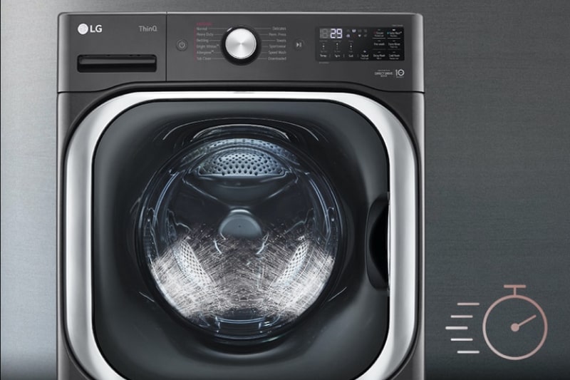 LG 5.2 cu. ft. Mega Capacity Front Load Washer and 9.0 cu