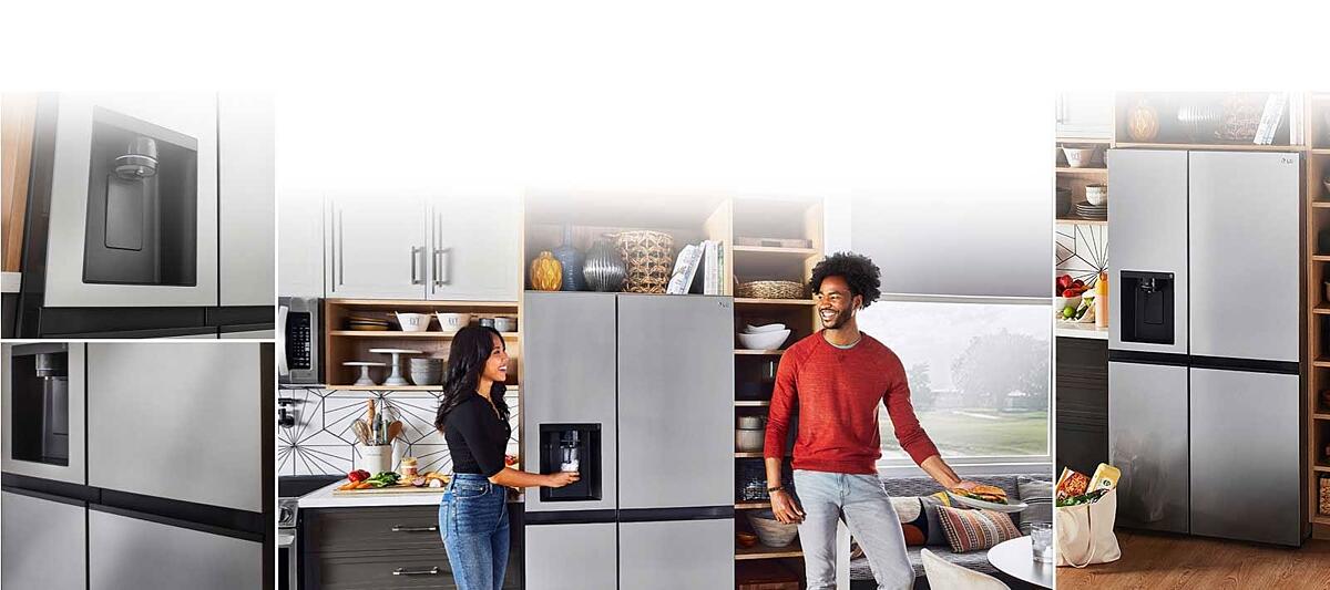 617L Non Plumbed Side by Side Fridge with Ice &amp; Water Dispenser in Stainless Finish 2