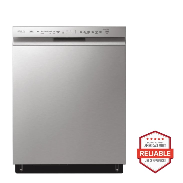 LG 24 Inch Wide QuadWash Front Control Dishwasher - Stainless Steel