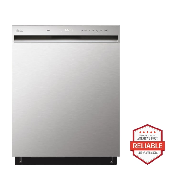 LG 24 Inch Wide QuadWash Front Control Dishwasher - Stainless Steel