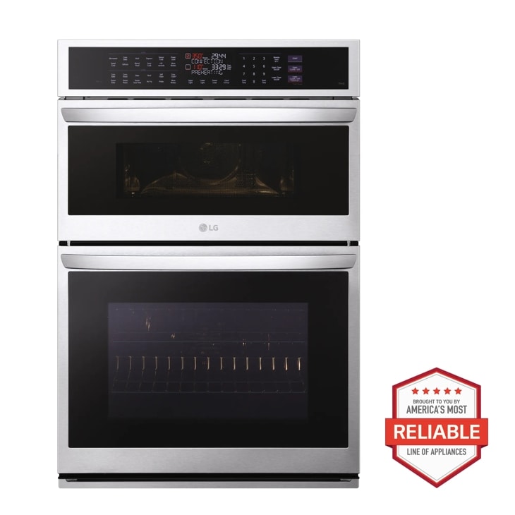 LG 1.7/4.7 cu. ft. Smart Combination Wall Oven with InstaView, True Convection, Air Fry, and Steam Sous Vide