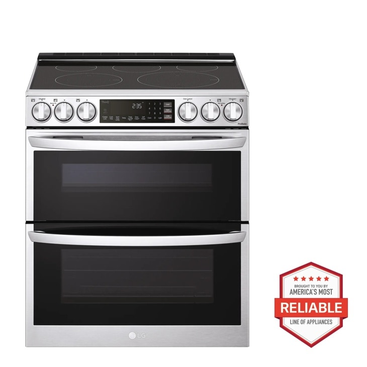 LG 7.3 cu. ft. Smart Electric Double Oven Slide-in Range with InstaView, ProBake Convection, Air Fry, and Air Sous Vide