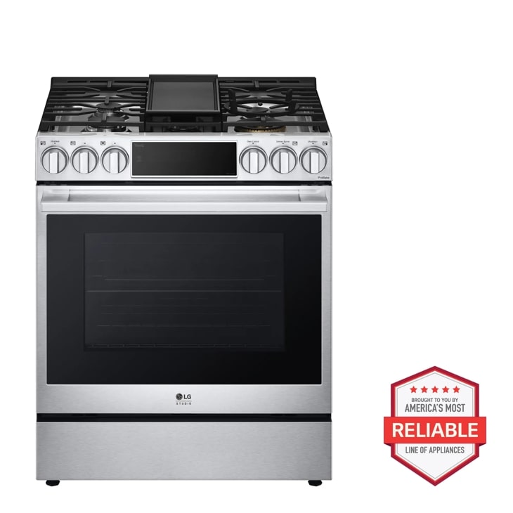 LG Studio LG STUDIO 6.3 cu. ft. Smart Wi-Fi Dual Fuel Slide-in Range with ProBake Convection and EasyClean
