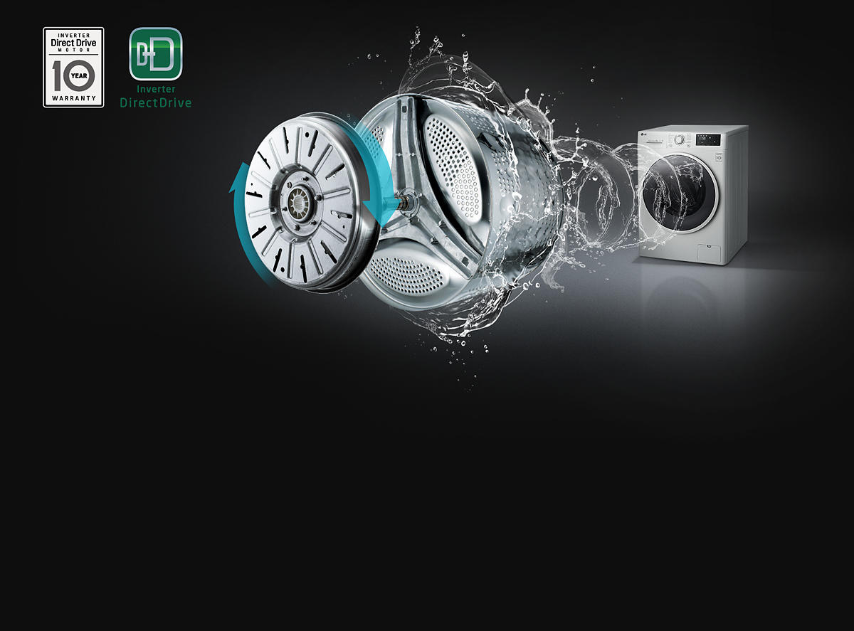 LESS VIBRATION, NOISE with Inverter Direct Drive