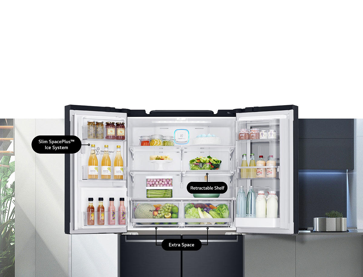 LG 708L InstaView Door-in-Door French Door Fridge - Matte Black_ GF-V708MBSL