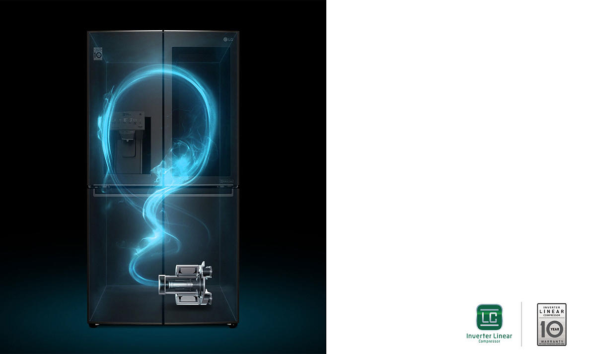 LG 910L InstaView Door in Door French door fridge, Matte black color _GF-V910MBSL
