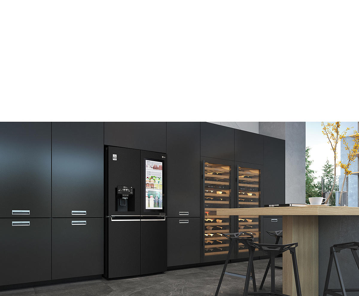 LG 910L InstaView Door in Door French door fridge, Matte black color _GF-V910MBSL