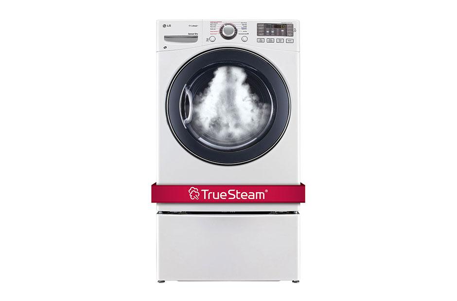LG 7.4 cu. ft. Ultra Large Capacity SteamDryer™ w/ NFC Tag On White DLEX3570W Picture 1