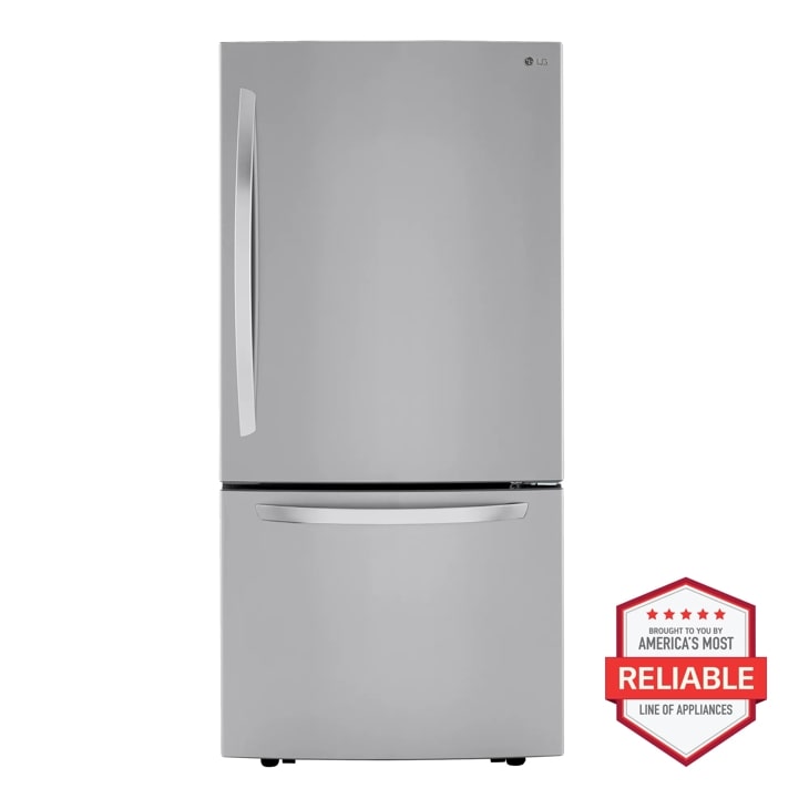 LG 26 cu. ft. 33 Inch Wide Bottom Freezer Refrigerator - Stainless Steel