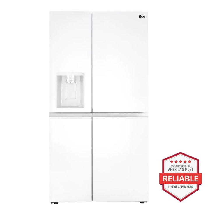 LG 27 cu. ft. Side-by-Side Refrigerator with Ice Dispenser - Smooth White