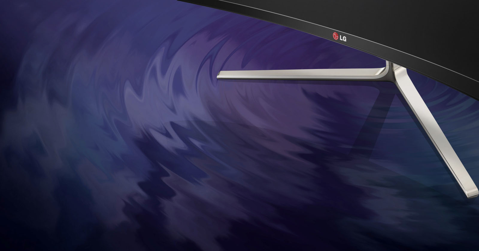 The bottom of an LG curved monitor, showing a visualisation of how the internal speakers work.