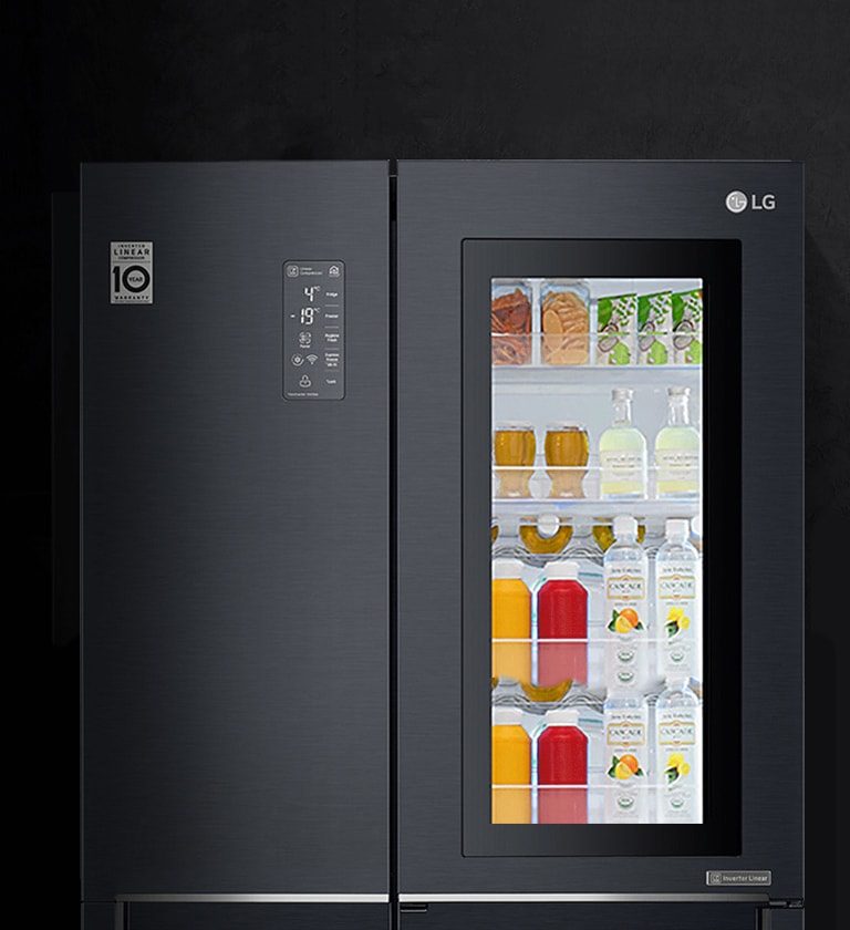 601L sidebysidefridge with InstaView DoorinDoor™ in Matt Black