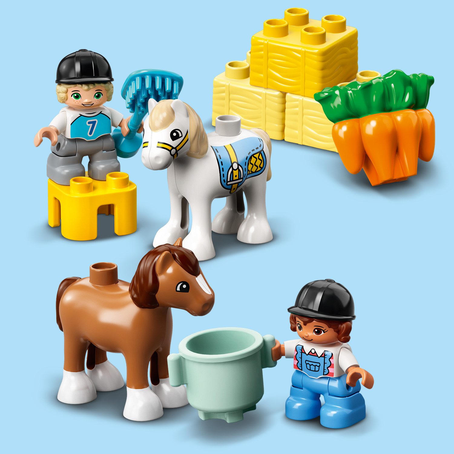 Children and pony figures