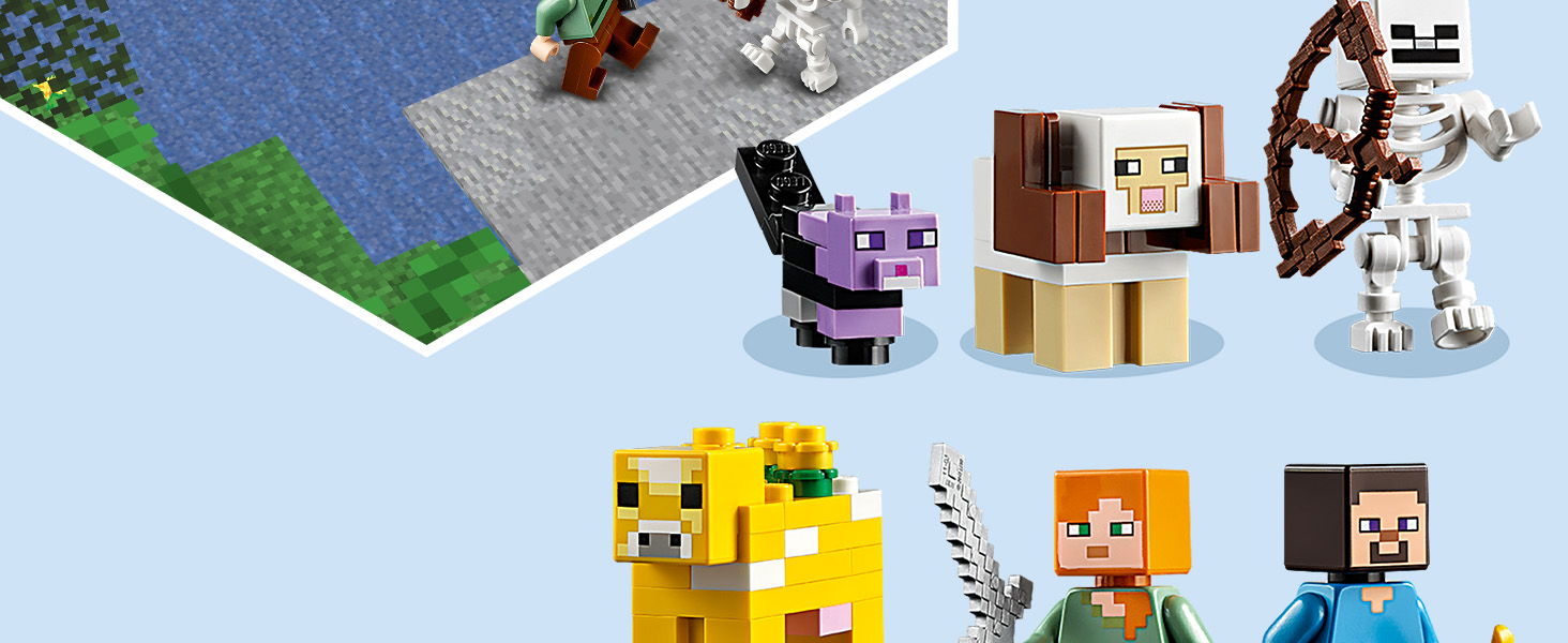 Includes familiar Minecraft™ figures