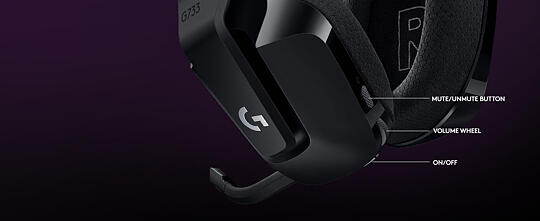 Logitech G733 LIGHTSPEED Wireless Gaming Headset with suspension headband,  LIGHTSYNC RGB, Blue VO!CE mic technology and PRO-G audio drivers, Lilac 