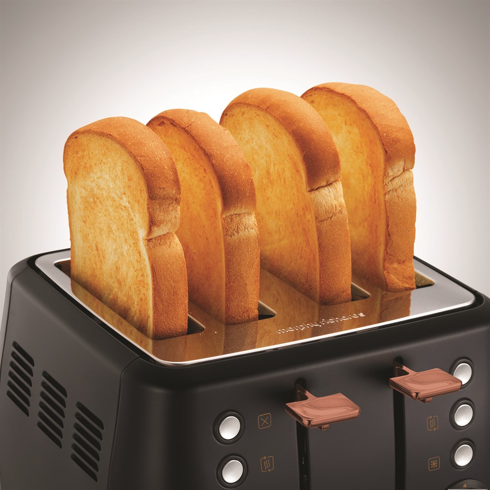 Morphy Richards Evoke Special Edition Black and Rose Gold 4 Slice