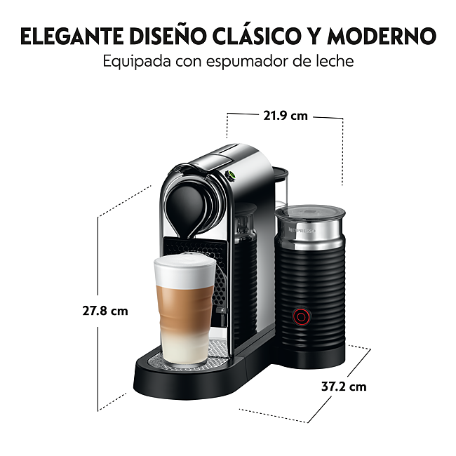 Cafetera Nespresso Citiz Silver + Espumador leche Krups