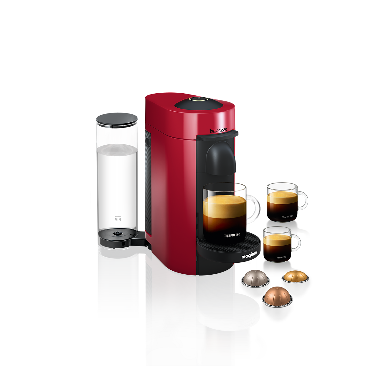 Nespresso Vertuo Plus, Red finish by Magimix
