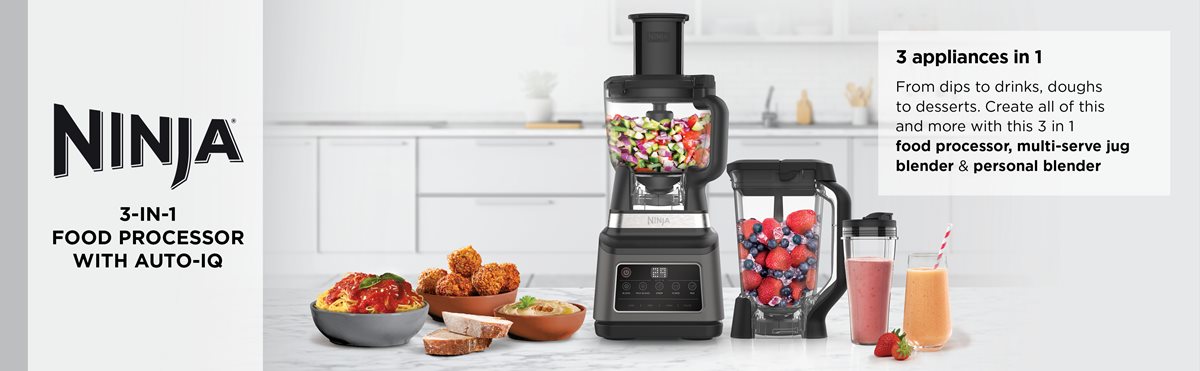 Ninja 3-in-1 Food Processor with Auto-IQ - Ennis Electrical