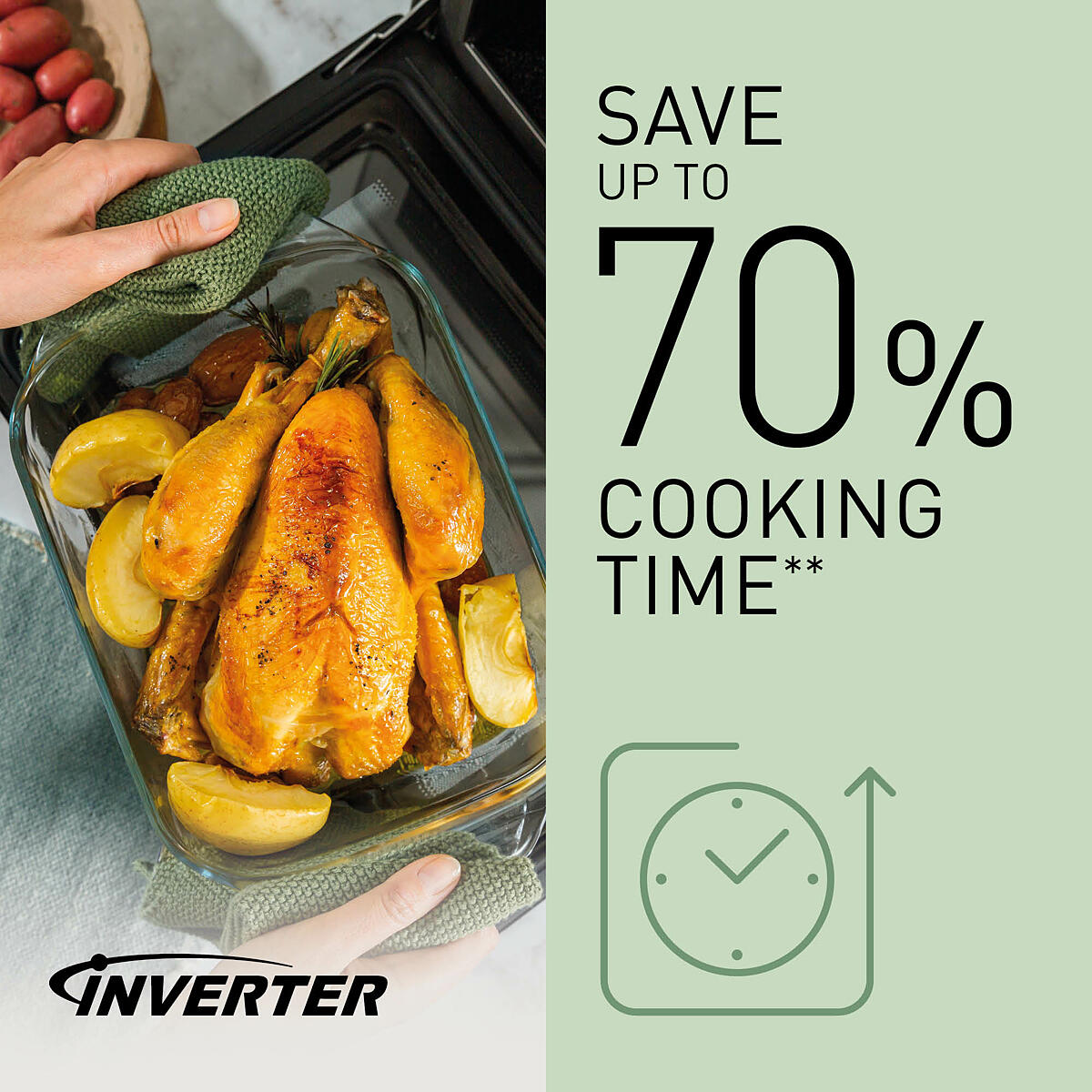 Save up to 70% cooking time**