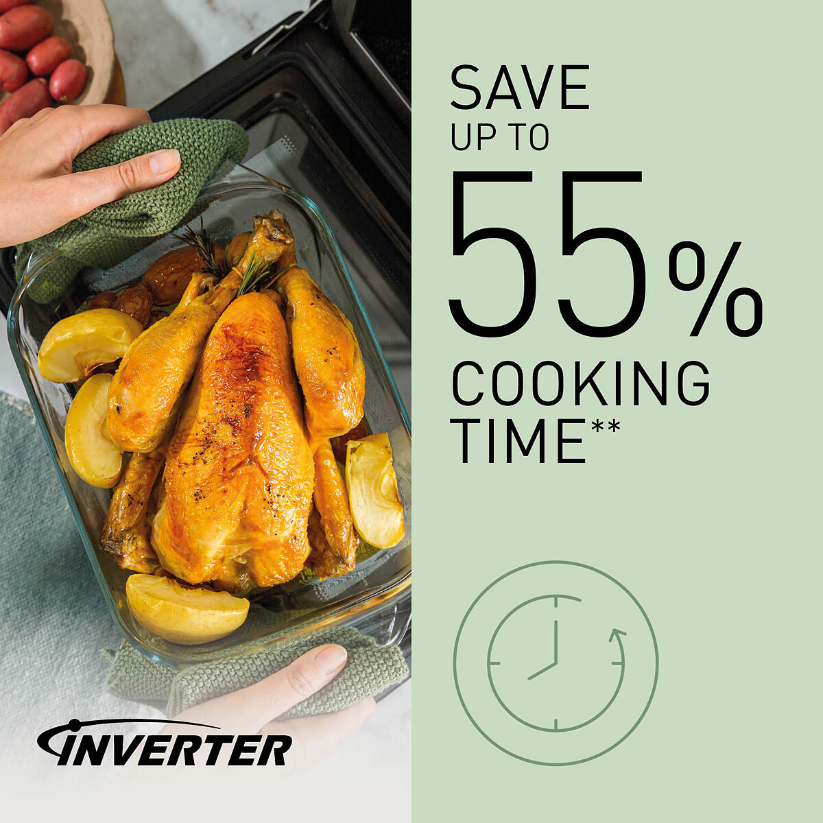 Save up to 55% cooking time**