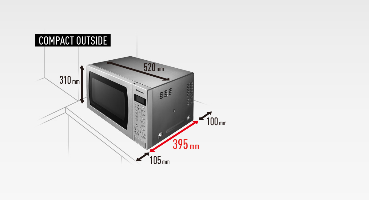 Panasonic Dorchester Nn Ct585sbpq Microwave Oven Slimline Design Provides 20 More Work Top E