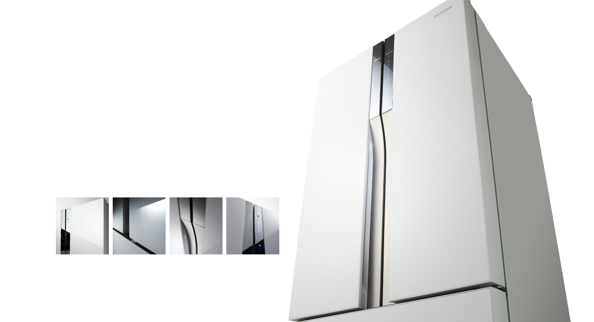 Panasonic 547l White Glass Finish French Door Fridge