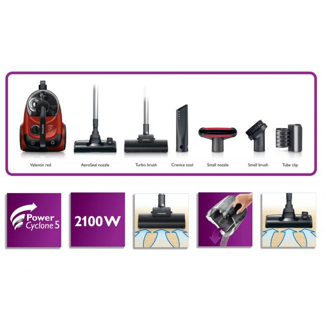 Philips PowerPro Bagless vacuum cleaner FC8767/61 2100W PowerCyclone 5 ...
