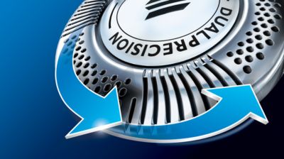 Los cabezales DualPrecision afeitan eficazmente los vellos largos y la barba corta